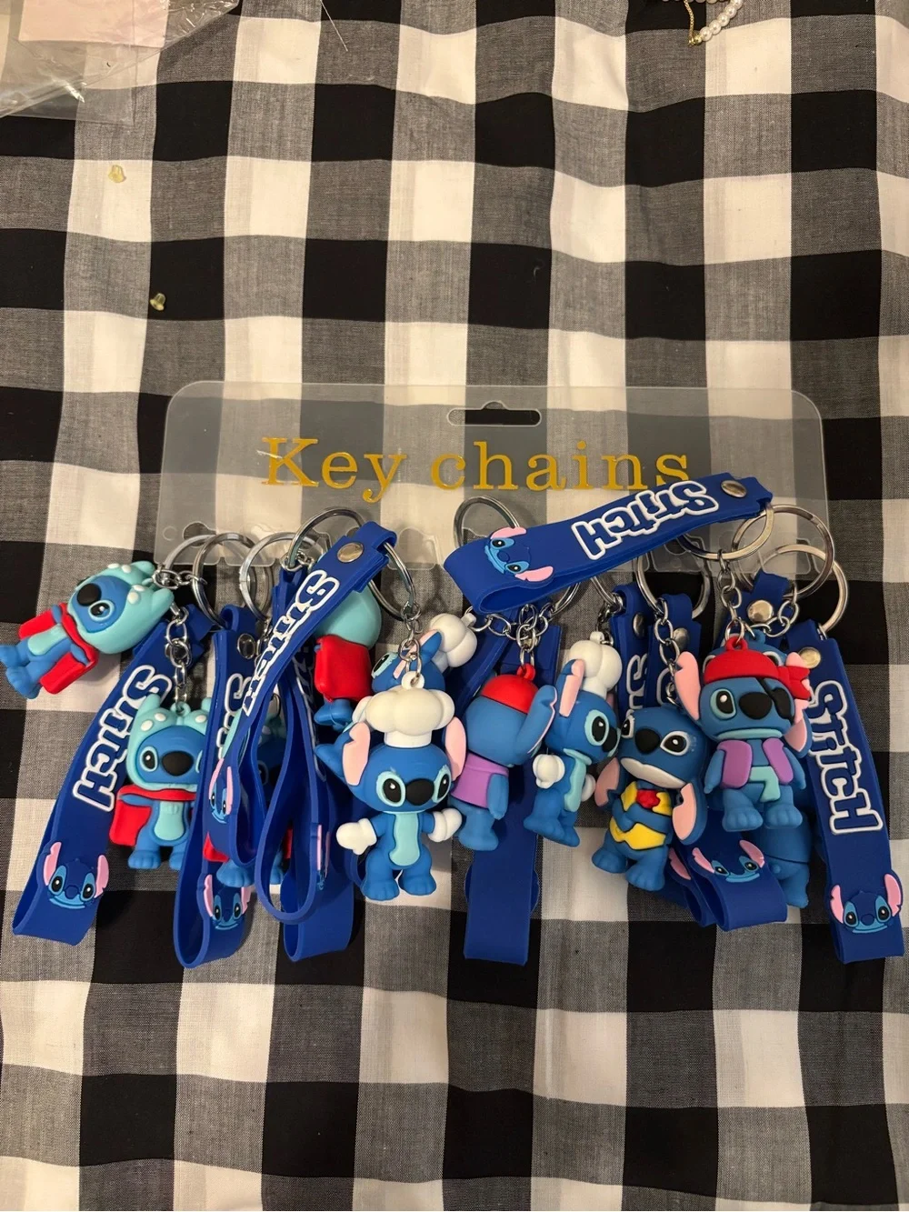 Stitch Blue Character Keychain Set - Cute Kids Toy Accessory